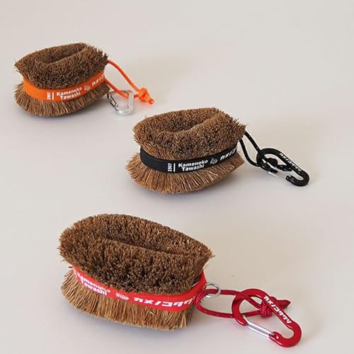 Image of Natural Palm Tawashi OBI - Set of 2 - Red - Premium Coconut Fiber - Scrubber for Cleaning Kitchen, Bath, and Shoes - Made in Japan