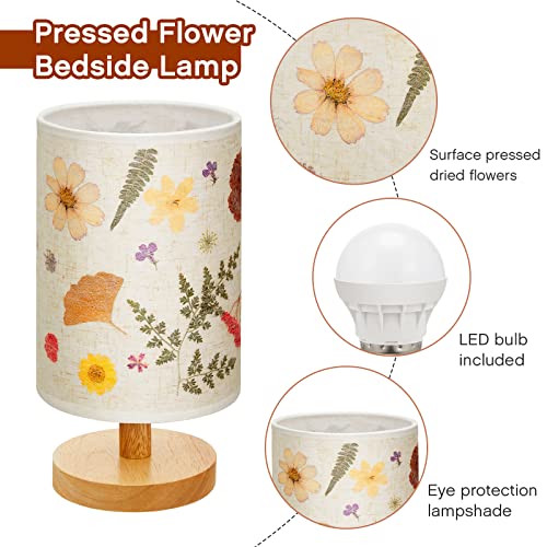 Hortsun Pressed Floral Lamp Floral Bedside Lamp Vintage Flower Desk Lamp For Bedroom Living Room thumb #2