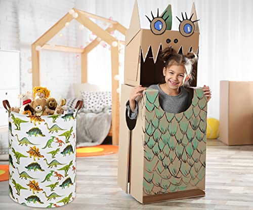 Image of Dinosaur Kids Laundry Hamper Baby Laundry Basket Cute Kids Hamper Toy Storage Bin Boys Hamper and Girls Dinosaur Room Decor(Toy Dinosaur)