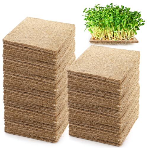 Tosnail 80 Pack 5 x 5 Inches Hemp Grow Mats,