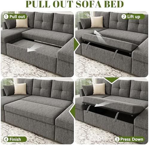 Huatean Home Sleeper Couch Sofa - Thumbnail 5