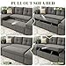 Huatean Home Oversized Sleeper Couch Sofa, 110 inch 2 in 1 Pull Out Couch with Double Storage Chaise, Sectional Sleeper Sofa Bed with Side Pocket for Living Room, Dark Grey
