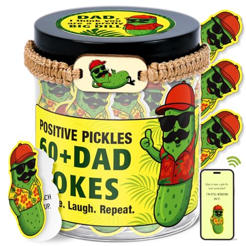 Dad Jokes Affirmation Cards Jar - Funnny Dad Gifts Fathers Day - Birthday Gifts For Dad From Daughter, Son, Wife - Gift For New Dad, Bonus Dad, Step Dad, Husband