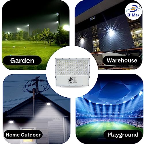 Image of D'Mak 150W Lens Led Flood Light - Ip65 Waterproof Led Lights with 120 Wide Beam-Led Lamp Lights for Yard,Showroom,Shop, Factory,Garden, Playground & Home(Cool White,6500k)- Pack of 2