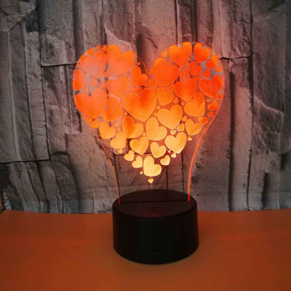 Creativo 3D Sveglia Luce Notturna 16 Colori Mutevoli Telecomando USB Potere Toccare Cambiare Illusione Ottica Lampada Arredamento Lampada LED Lampada da Tavolo Bambini Compleanno Natale Regalo