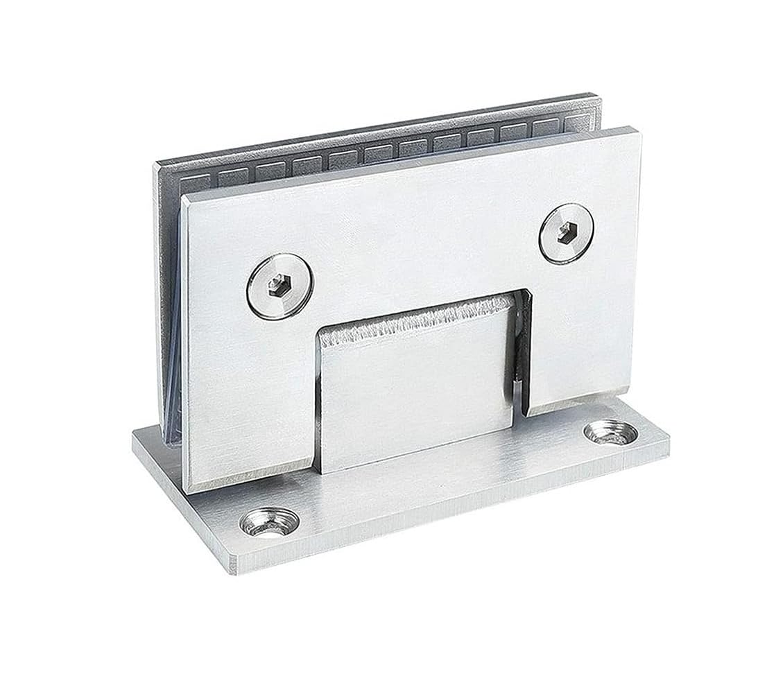 Shiketong Brushed Steel 2Pcs 180 Degrees Stainless Steel Frameless Glass Door Hinge