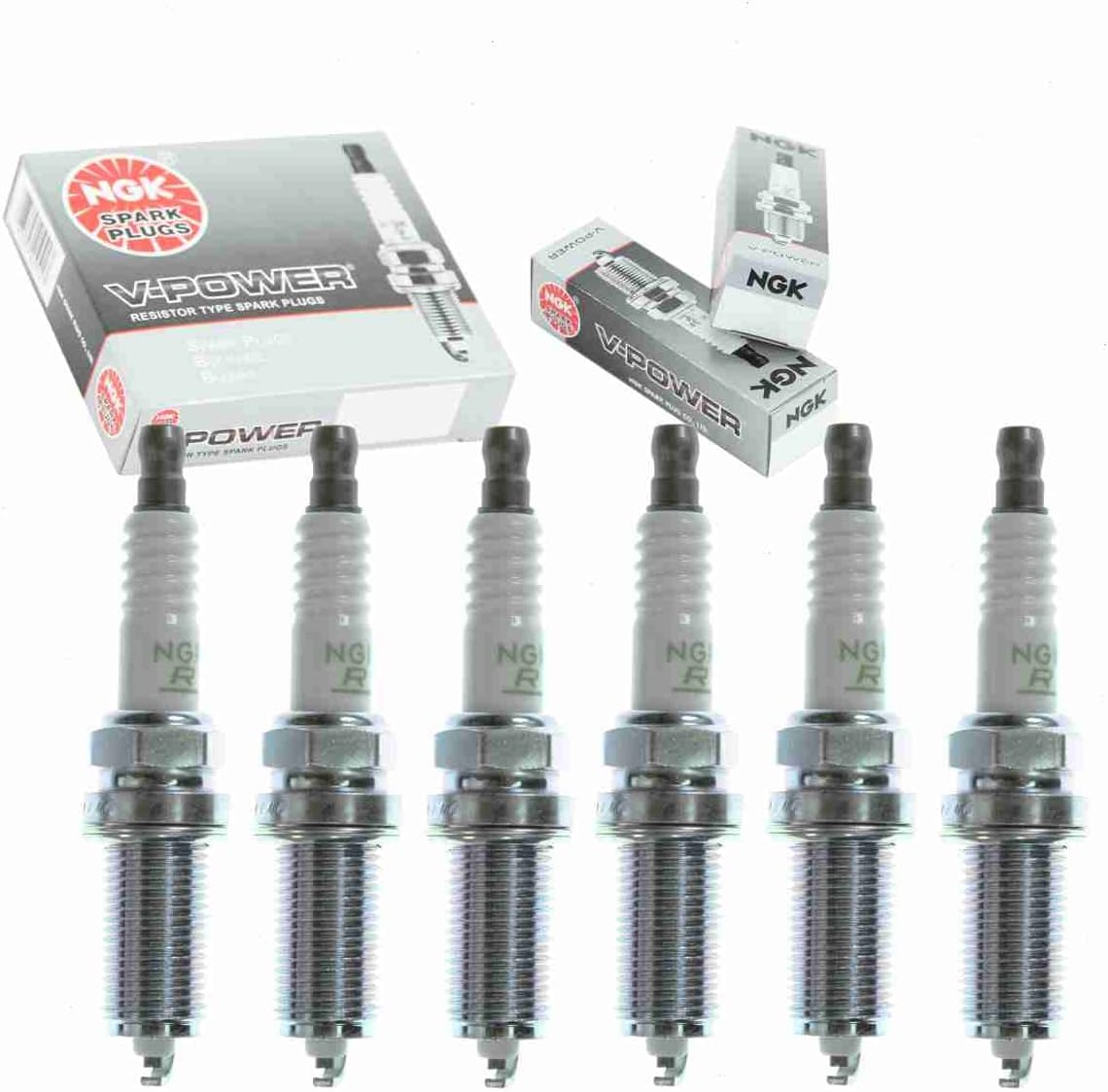 6 pc NGK V-Power Spark Plugs compatible with Toyota FJ Cruiser 4.0L V6 2007-2013