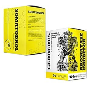 SOMATODROL + CERBERUS | Testosteron Booster | Groei van spiermassa | Vetverbrander | Voedingssupplementen voor mannen | Aromatase-remmer | Anabole pillen