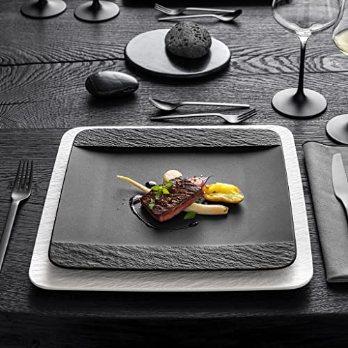 Villeroy & Boch 10-4239-2610 Manufacture Rock Square, Modern Plate Maoffrom Premium Porcelain, Dishwasher Safe, Black - Image 4