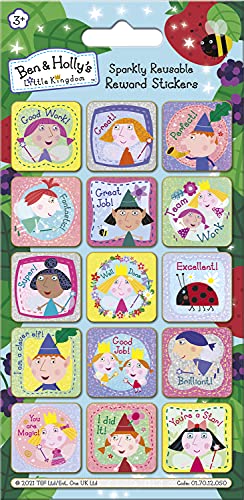 Paper Projects Holly Pegatinas Brillantes de recompensa de Ben and Holly's Little Kingdom | Producto con Licencia Oficial | Reutilizables en Superficies no porosas, 19.5cm x 9.5cm (01.70.12.050)