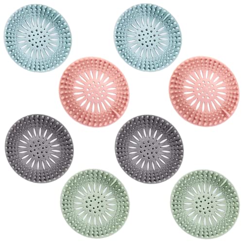 8 Piezas De Filtro De Silicona para La Suciedad del Cabello: Drenaje Y AntiobstruccióN, Apto para BañO Y Cocina, BañO, FáCil De Limpiar (Rosa, Verde, Gris, Azul, 2 Cada Uno) Cover
