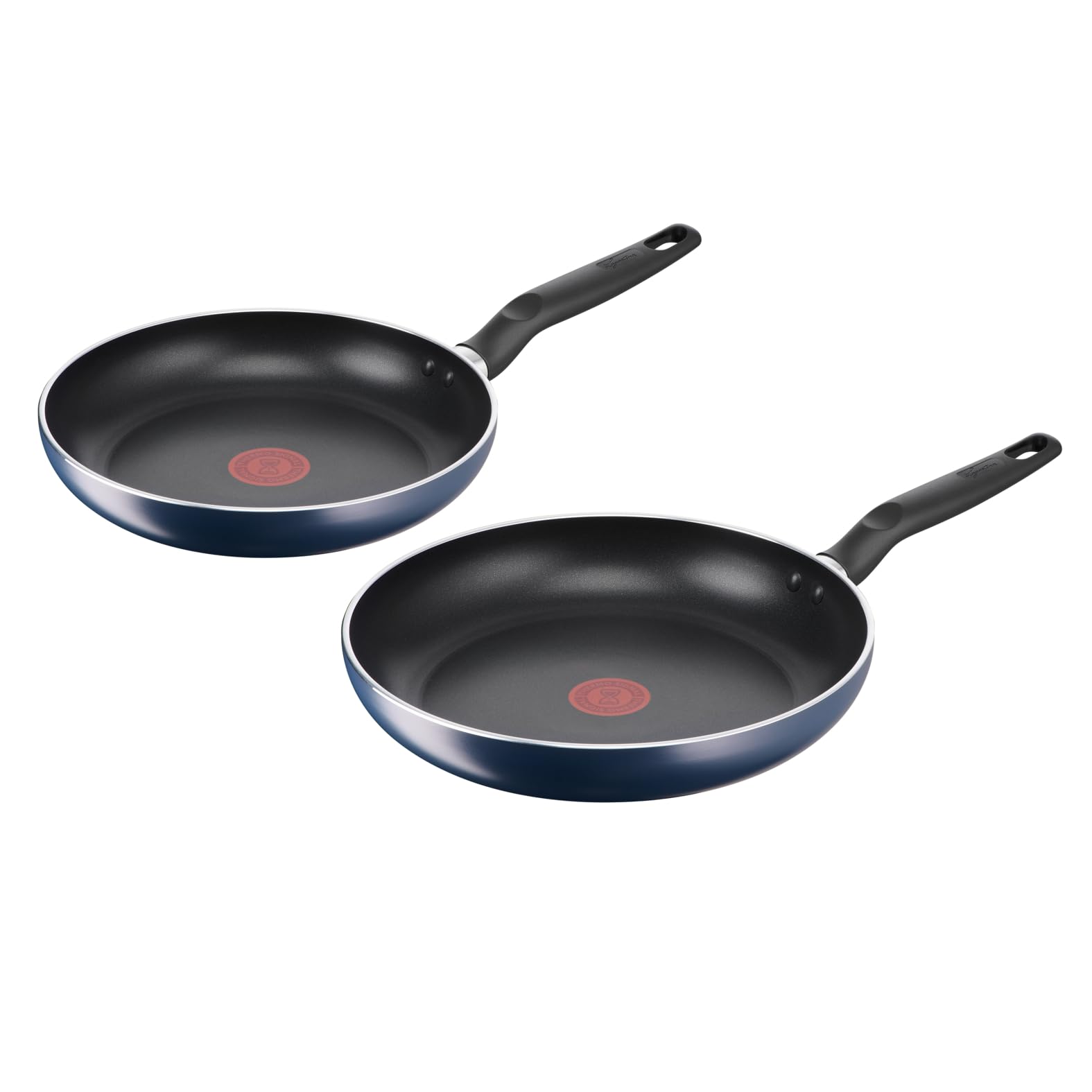 Lagostina Mirtillo, Set di 2 Padelle 24 e 28 cm con rivestimento in Titanio Antiaderente per Tutti i Piani Cottura, Tecnologia Thermo-Signal, Cottura Uniforme