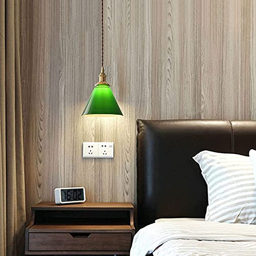 Lámpara colgante de cerámica verde estilo nórdico retro con cable regulable 4