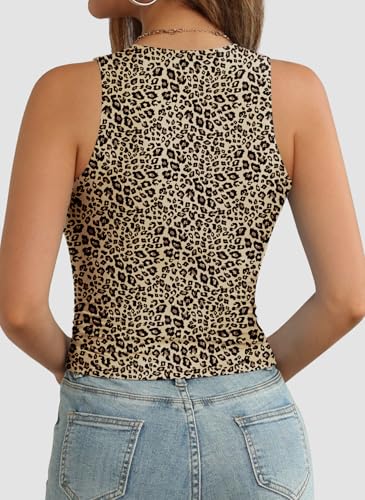 Image of ATHMILE Womens Double Lined Crop Tank Tops Casual Basic Shirts Sleeveless Workout Tops Cute Summer Clothes Teen Girls