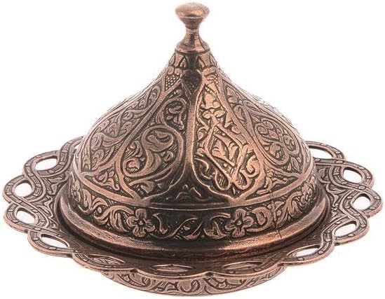 Alisveristime Authentic Turkish Coffee Cup Set: Zamak & Porcelain, Tulip Motifs (Set of 2) (Lale) (Copper) - Image 8