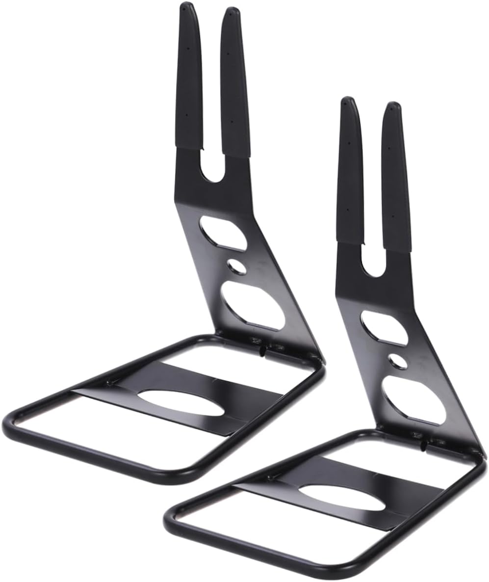 2pcs Bike Parking Rack Stand Portable Metal Floor Stand for Mountain Road Bikes Fits Wheels Durable Black Design for Use
