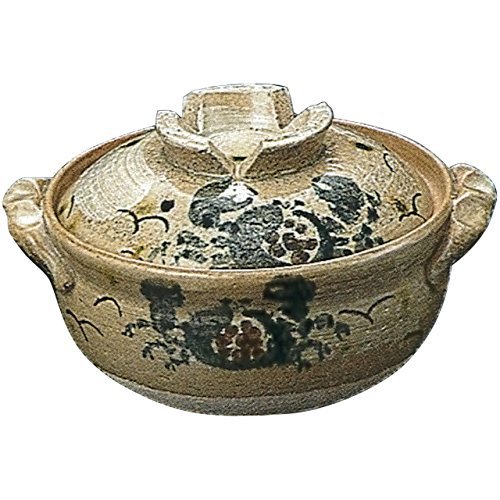 Image of CtoC JAPAN Select 35-05502/2-978732 Earthenware Pot, Blue, No. 5 Potty Pot, 6.7 inches (17 cm), 0.3 fl oz (0.9 L), Direct Fire, Microwave, Oven Safe