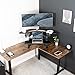 VIVO 43 inch Corner Height Adjustable Cubicle Stand Up Desk Converter, V Series, Quick Sit to Stand Tabletop Dual Monitor Riser Workstation, Black, DESK-V000VC
