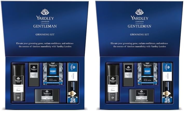 Yardley London Gentleman Luxury Grooming Kit For Men With Classic Activated Charcoal Soap, Elegance Lather Shaving Cream, After Shave Lotion, Shaving Brush, and Classic Body Deodorant Spray| Elite Gift Collection For Men|Premium and Long Lasting Fragrance-image-44