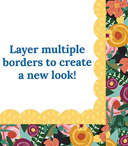 Carson Dellosa Grow Together Floral Garden Bulletin Board Borders, 36 Feet Of Straight Floral Classroom Borders For Bulletin Board, White Board, Flower Décor, Room Décor, And Spring Classroom Décor #TOP5
