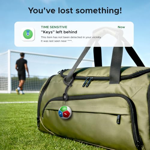 Image of UGREEN FineTrack2 Air Tracker Tags (iOS Only),Soccer-Shaped Key Finder Compatible with Apple Find My,7-Year Battery Life Bluetooth Tracker for Bags and More,Tri-Color