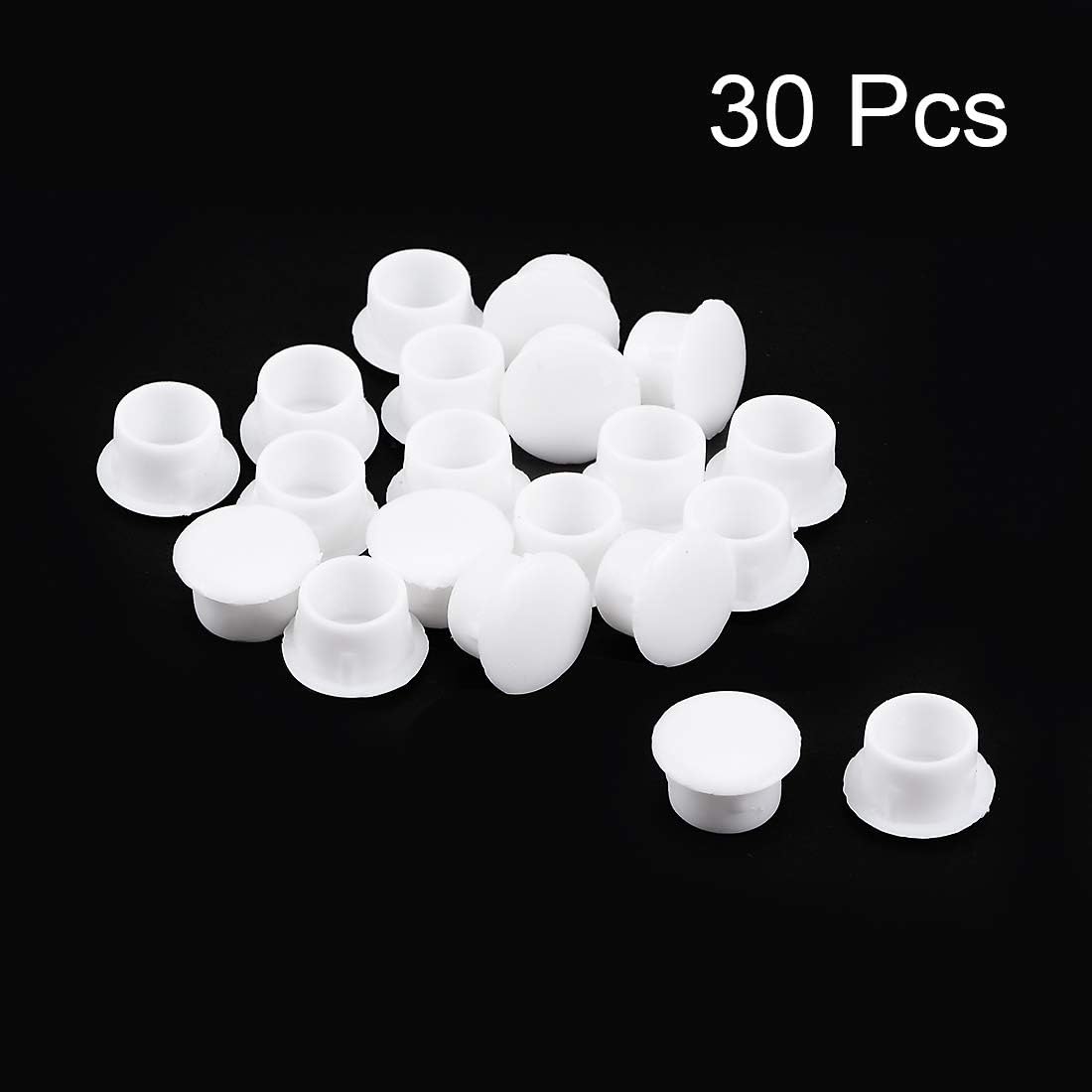 Hottest Sale uxcell Shelf Peg Hole Plugs 10mm Dia White Plastic Tube Cover for Nail Cabinet Button Bracket Cupboard Bookshelf Bookcase Adjustable Shelf Closet, 30Pcs