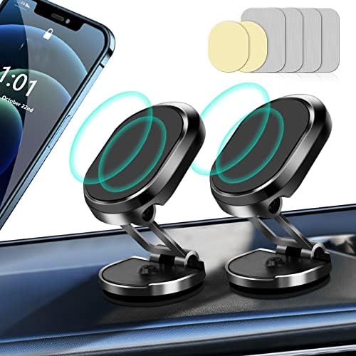 Supporto Magnetico Pieghevole Con Ventosa Per Cellulare, Rotazione A 360°, Supporto Magnetico Manuale Ad Assorbimento Del Vuoto Per Auto, Supporto Magnetico Pieghevole Per Tutte Le Superfici Lisce - Foto 3