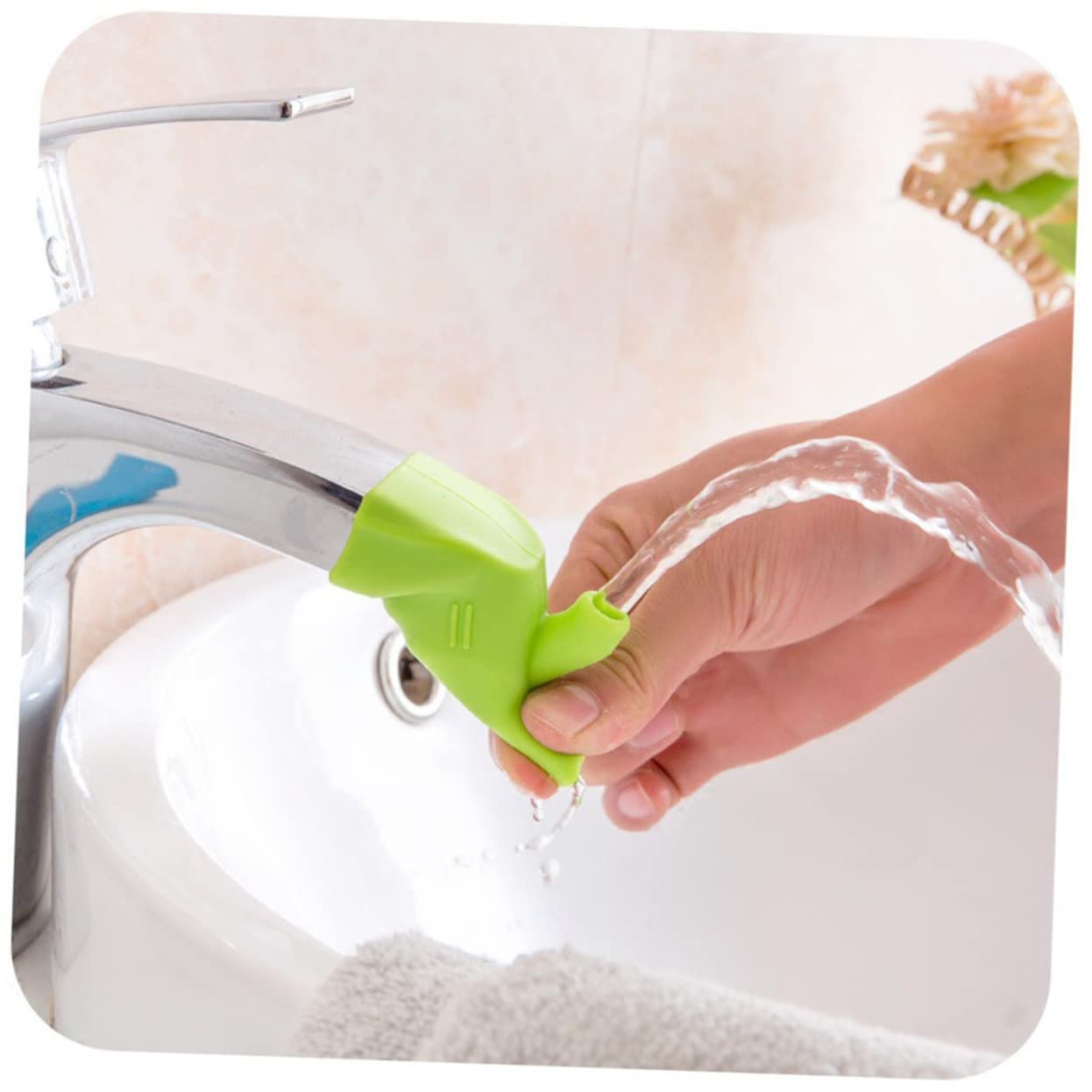 Hohopeti 3pcs Faucet Extender for Boy Girl Sink Handle Extension Green Blue Pink Easy Attachment for Convenient Hand Washing Standard Faucets
