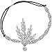 Produktbild BABEYOND 1920s Stil Blatt-Medaillon Rundes Stirnband mit Perlen Inspiriert von Der Große Gatsby Accessoires für Damen (Silber)