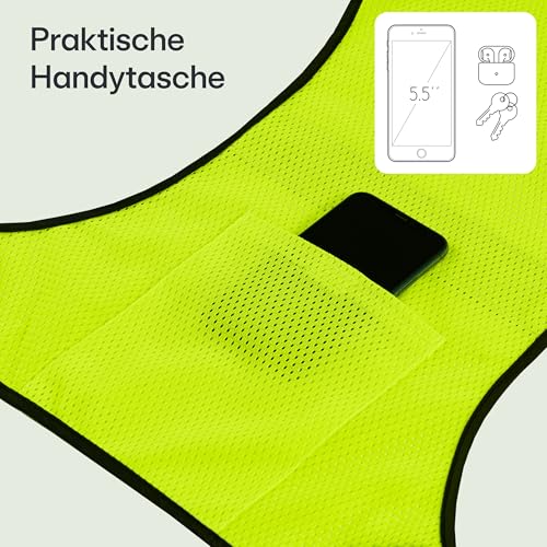 Prowiste Reflektierende Fahrradweste - Laufweste für Damen & Herren - Warnweste für Joggen & Radfahren - 𝗔𝘁𝗺𝘂𝗻𝗴𝘀𝗮𝗸𝘁𝗶𝘃𝗲 Sicherheitsweste - Leicht & Sichtbar (S-L)