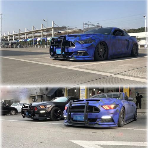 Image of Dyno Racing Black Car Front Bumper Beam Bracket Protector Safety Bar Kit Bull Bar Grille Guard Removable Compatible With Ford Mustang 2015-2019