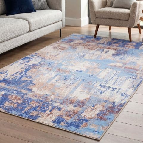 Image of Dream Weaverz Anti Slip Rectangular Carpet for Living Room & Hall | Silk | Flat Woven Soft Washable Floor Mat for Home, Bedroom Floor & Kitchen | Durable Anti Skid Rug for Daily Use (4 X 6) feet