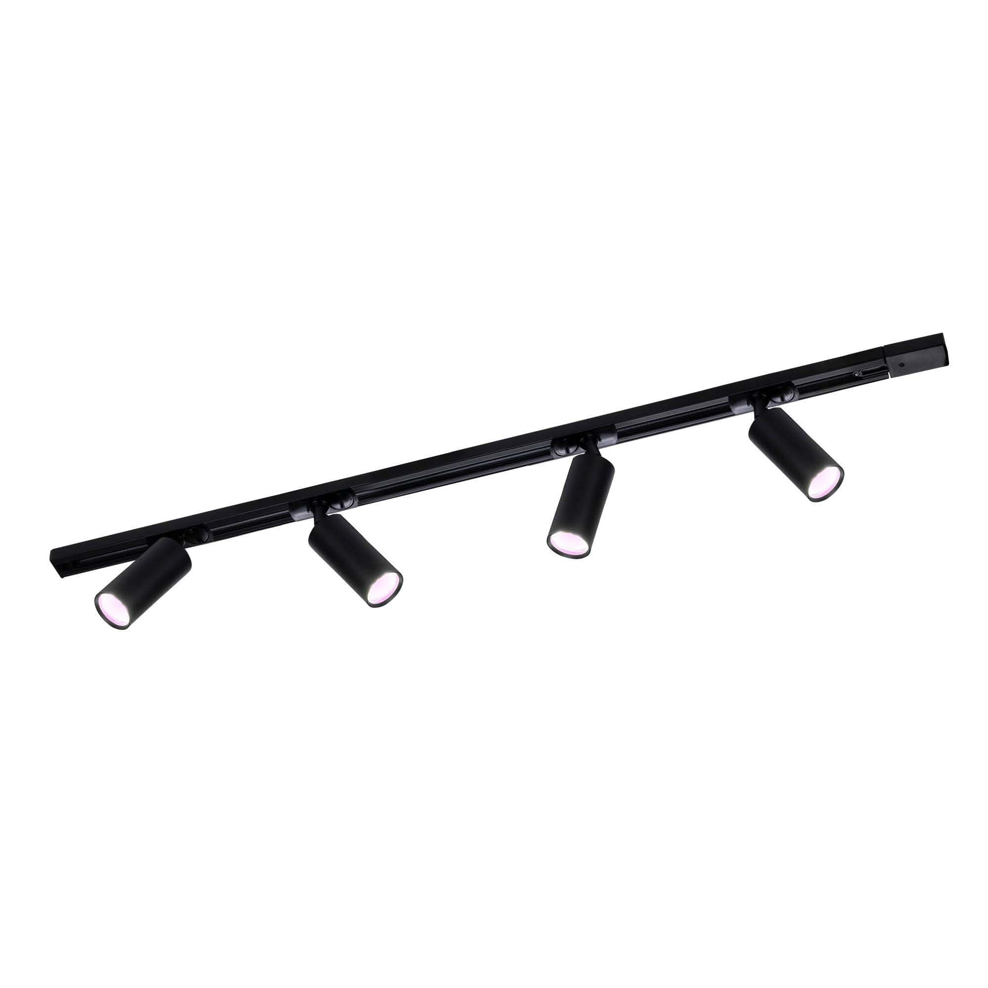 Ledvion Track Lighting 1m 1-Phase Black 4 Spotlights RGB