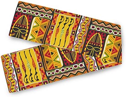 AUUXVA Table Runners African Women Geometric Print Table Cloth Decorative, 13"x90" Table Runner for Kitchen Holiday Wedding Dining Table Party Banquet Decor
