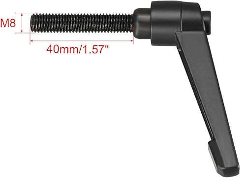 Miniatura 3 de uxcell M8 x 1.575 in Mango de palanca de sujeción ajustable Rosca Botón de trinquete macho roscado Perillas de bloqueo Tornillo giratorio Perno de