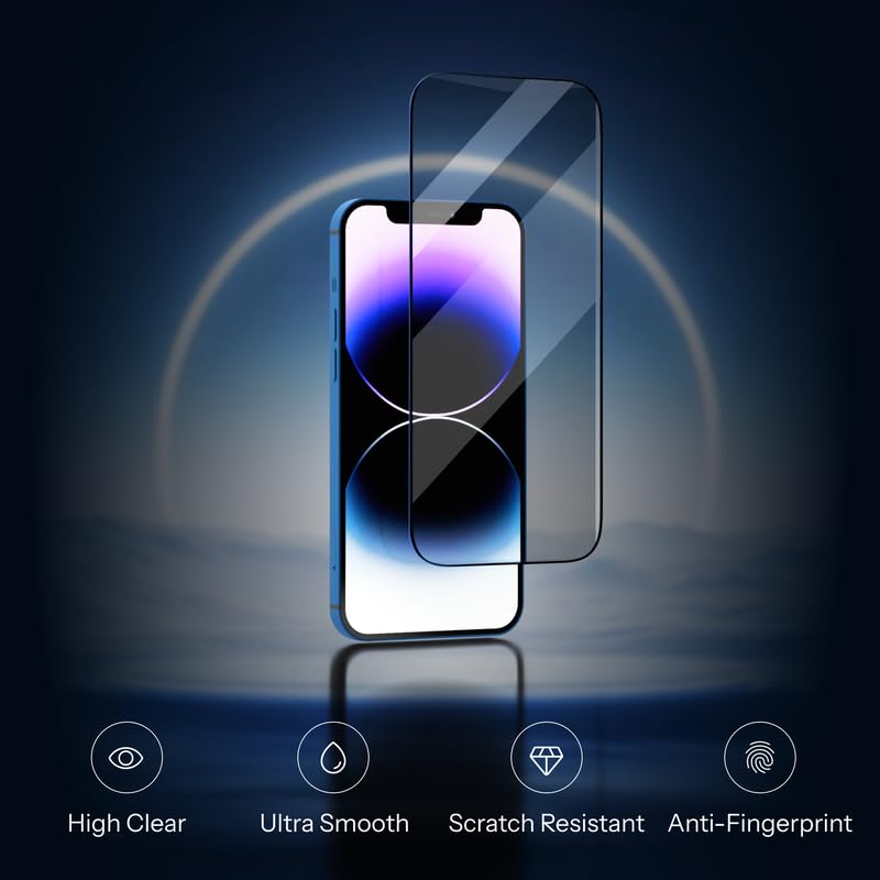 Image of UNBREAKcable Tempered Glass Screen Protector for iPhone 17 Pro Max / 16 Pro Max, 9H Hardness, Bubble-Free Easy Installation, Scratch & Impact Resistant, Pack of 2 (By ohonesty)