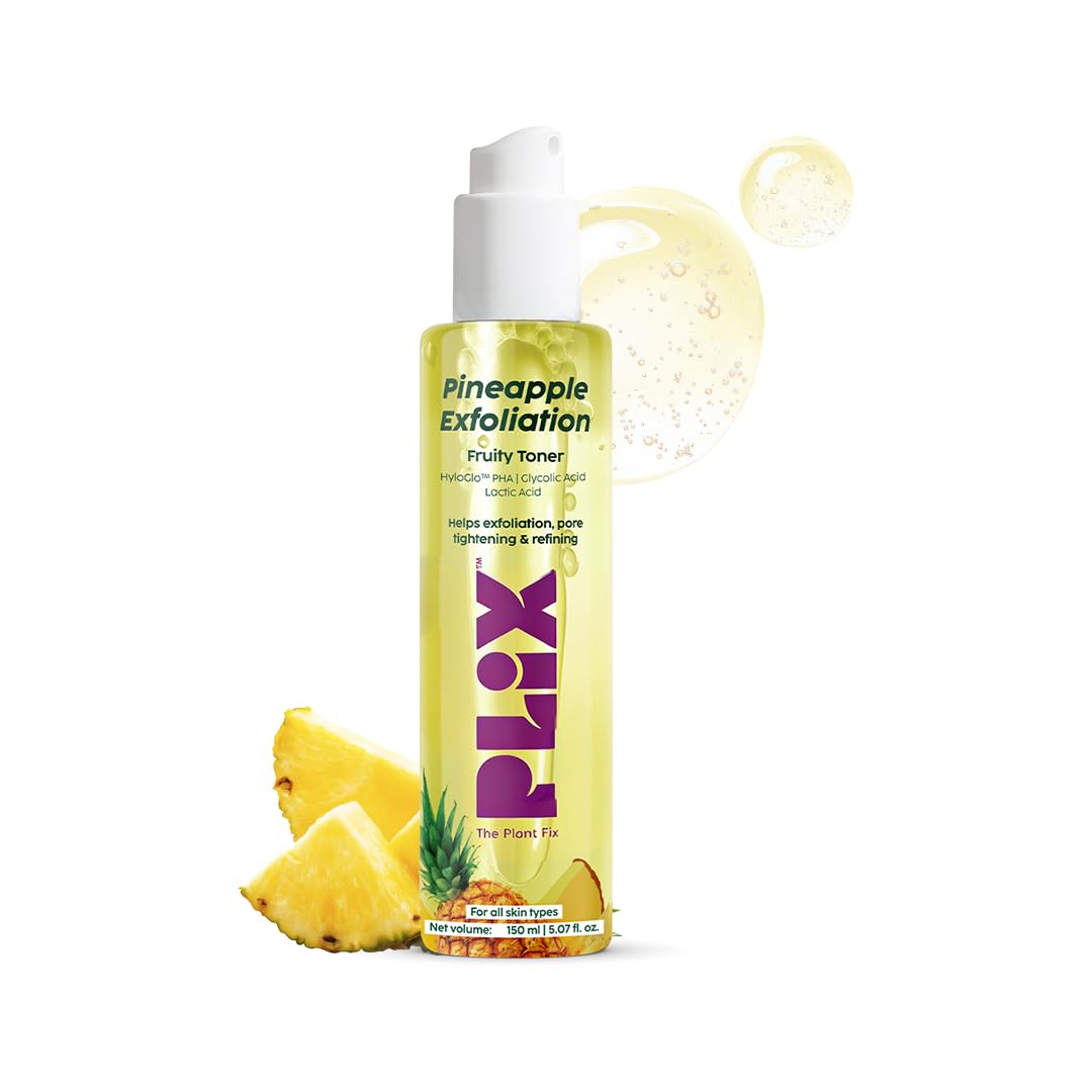 PLIX - THE PLANT FIX Pineapple PHA 3% Alcohol Free Face Toner (150ml) | Pore Tightening & Mild Exfoliation for Oily, Acne Prone, Sensitive & Normal Skin | Hydrating Face Toner for Glowing Skin-picture-33