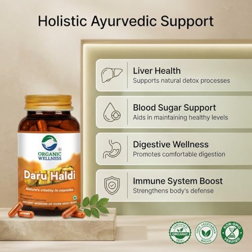Image of Organic Wellness Daru Haldi Capsule 90 Vegetarian Capsules Indian Berberry Supports Healthy Liver & Kidney Function
