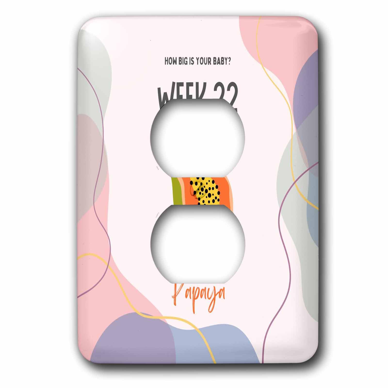3dRose Image of Papaya how big is your baby week 22 - Light Switch Covers (lsp-388474-6)