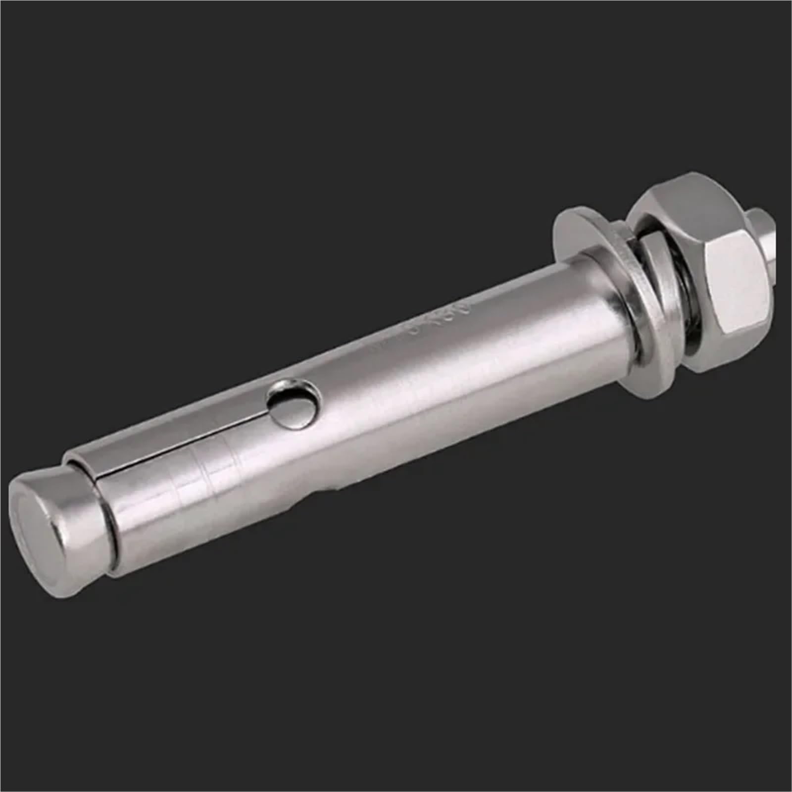Pernos de Expansión Anclajes de manguito hormigón M12 80 mm a 200 con tuerca y arandela cabeza hexagonal, acero inoxidable 304(M12 X 200mm-3pcs)