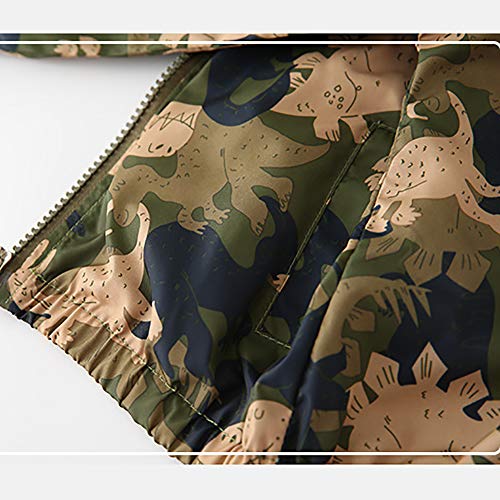 Toddler Baby Boy Girl Cartoon Dinosaur Camouflage Print Hooded Jacket Long Sleeve Windproof Coats Zip Up Trench Sweatshirts Lightweight Windbreaker Casual Active Warm Outerwear Camouflage 12-18 Months #TOP5