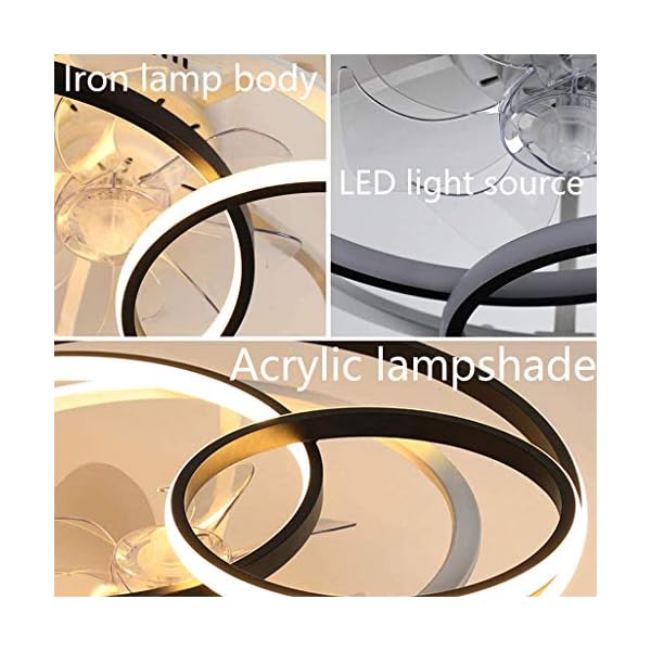 Ceiling Fan with Lighting LED Ceiling Lights Dimmable Remote Control Creative Soft Fan Bedroom Ceiling Lamp Modern Invisible Fan Ceiling Light Living Room Nursery Dining Room - Image 9