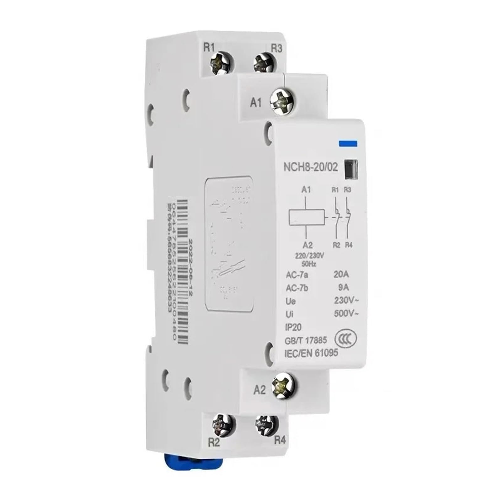 Contactor modular doméstico de CA NCH8-20A, 25A, 40A, 63A, 220V, 230V, 400V, 1NA, 1NC, 2NA, 2NC, 4NA, NCH8, 2, 4 fases(NCH8-40A,2NC)