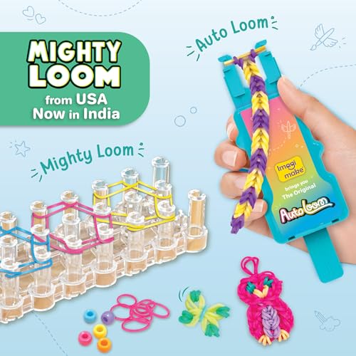 Image of Imagimake Rainbow Loom Combo Kit | 2700+ Bands, Beads, Charms with Auto Loom Tool | DIY Art & Craft kit | Creative Gift for Girls Age 7+