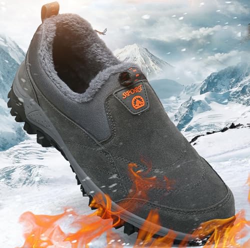 Myallfeet Men's Winter Outdoor Sports Plush Loafers Cotton Shoes Fashionable Casual Fur Insulated and Anti Slip Snow Shoes2