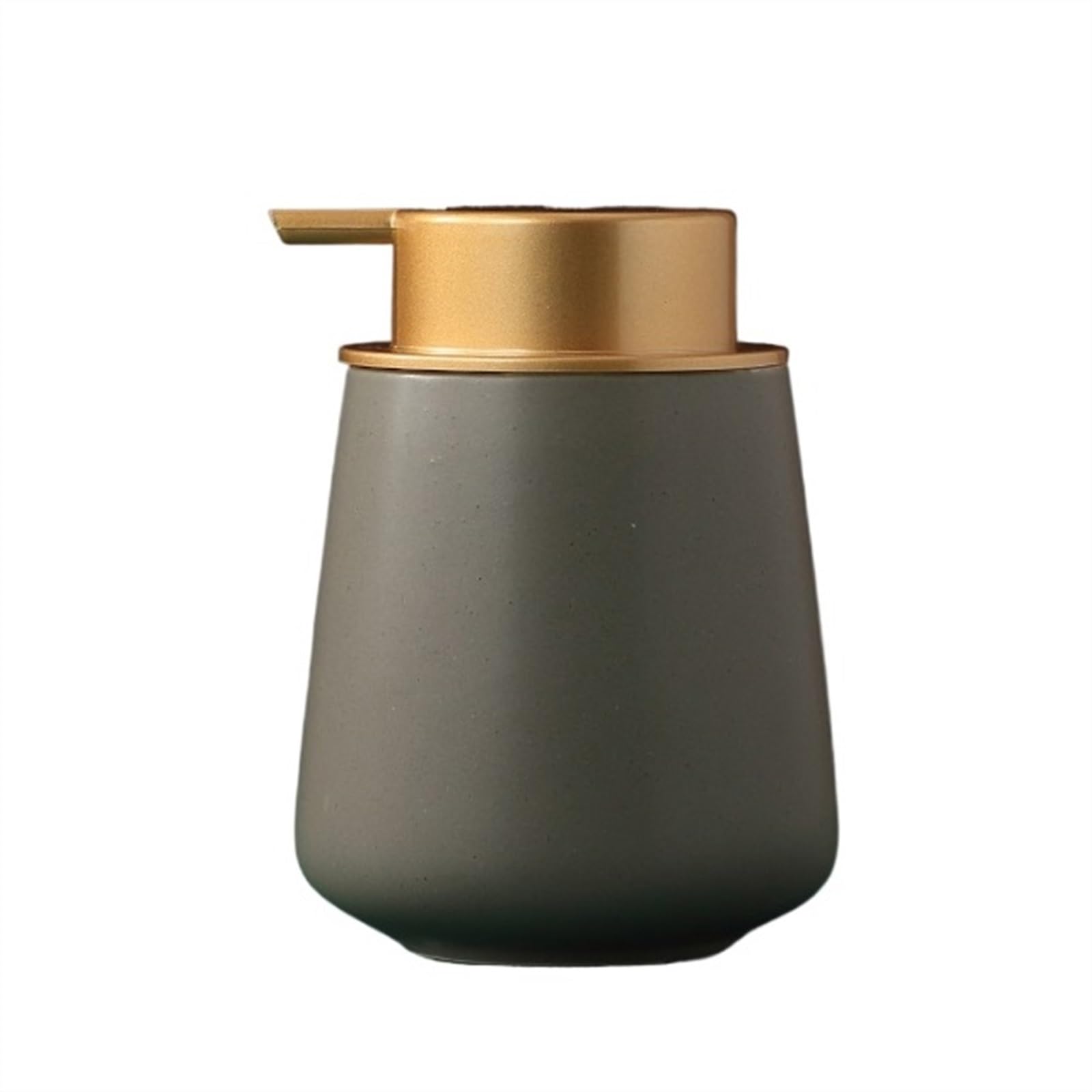 Cyairong-22 Gris Soap Dispenser 13.5Oz Ceramic Liquid Soap Dispenser Reusable And Refillable Dish With Easy-To-Press Golden Pump