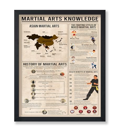 Monem Art Martial Arts Knowledge Poster - Fighting Styles of Mixed Martial Arts Print - Infographic...