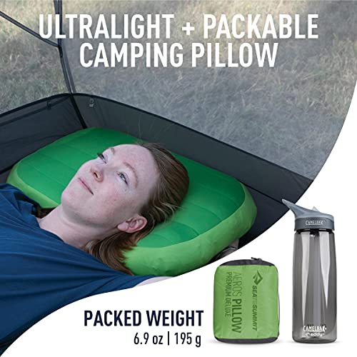 Image of Sea to Summit Aeros Premium Inflatable Travel Pillow, Deluxe, Lime