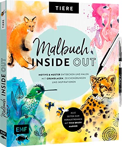 Malbuch Inside Out: Watercolor Tiere: Motive und Muster entdecken und malen...