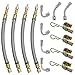 VOTNMIC Valve Stem Extensions,4Pcs 12Inch/300mm Dual Flexible Stainless Steel Braided Valve Stem Extenders, 6 Pieces 45 90 135 Degree Brass Valve Stem Extender Tire for Most Cars Truck